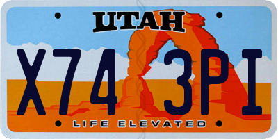 UT license plate X743PI