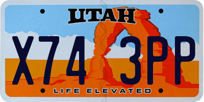 UT license plate X743PP