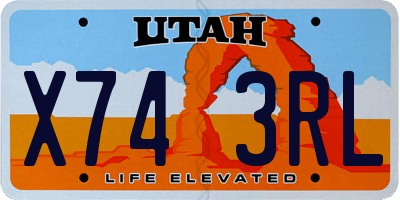 UT license plate X743RL