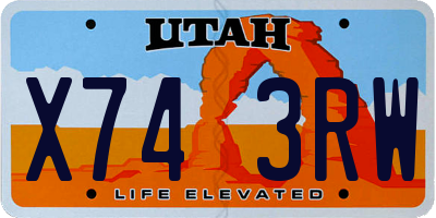 UT license plate X743RW