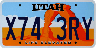 UT license plate X743RY