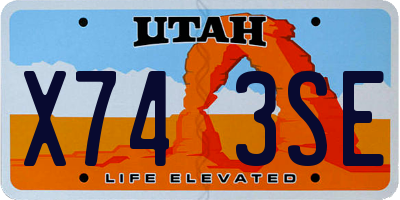 UT license plate X743SE