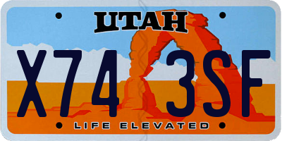 UT license plate X743SF