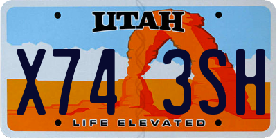 UT license plate X743SH