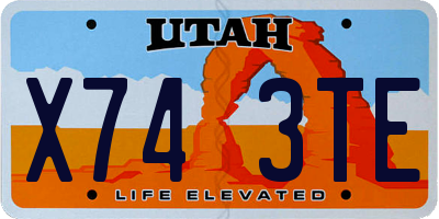 UT license plate X743TE