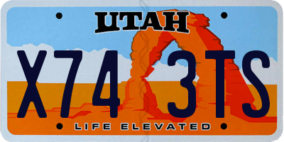 UT license plate X743TS