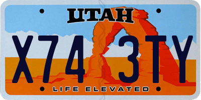 UT license plate X743TY