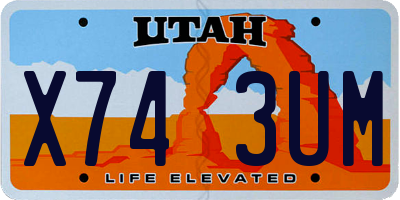 UT license plate X743UM