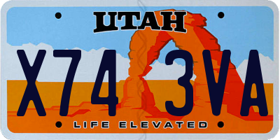UT license plate X743VA
