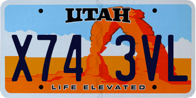 UT license plate X743VL