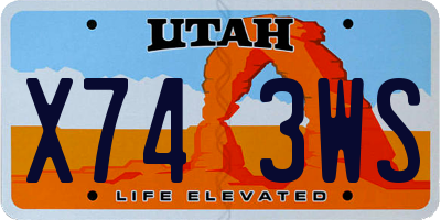 UT license plate X743WS
