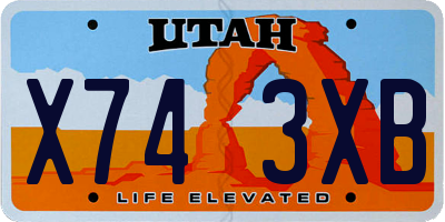 UT license plate X743XB