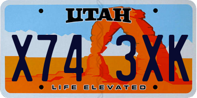 UT license plate X743XK