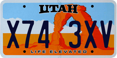 UT license plate X743XV