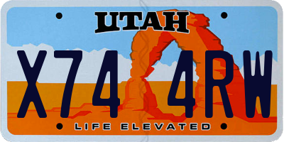 UT license plate X744RW