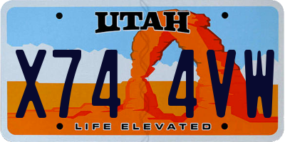 UT license plate X744VW