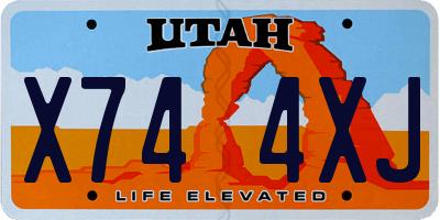 UT license plate X744XJ