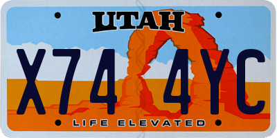 UT license plate X744YC