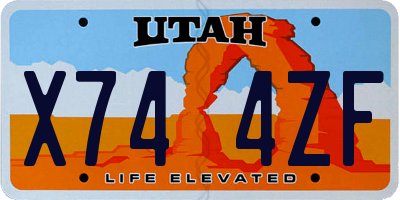 UT license plate X744ZF