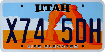 UT license plate X745DH