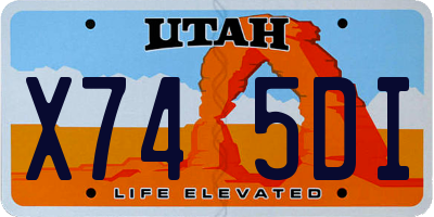 UT license plate X745DI