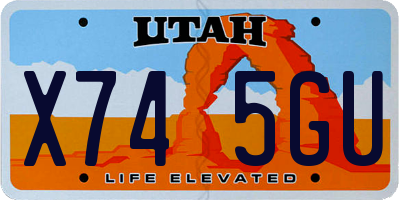 UT license plate X745GU