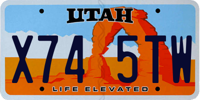 UT license plate X745TW