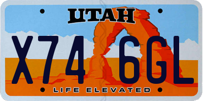 UT license plate X746GL
