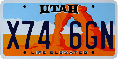 UT license plate X746GN
