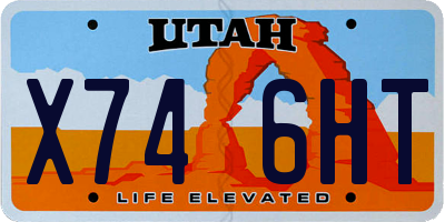 UT license plate X746HT