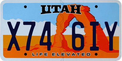 UT license plate X746IY