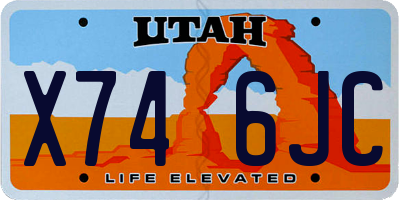 UT license plate X746JC