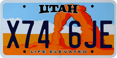 UT license plate X746JE