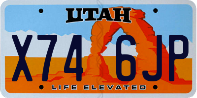 UT license plate X746JP