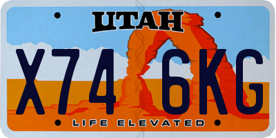 UT license plate X746KG