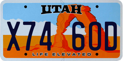 UT license plate X746OD
