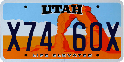 UT license plate X746OX
