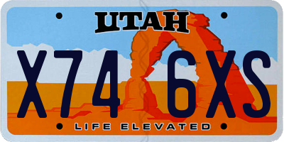 UT license plate X746XS