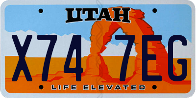 UT license plate X747EG
