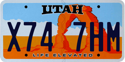 UT license plate X747HM