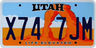 UT license plate X747JM