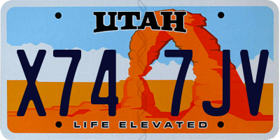 UT license plate X747JV