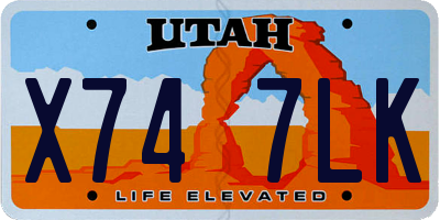 UT license plate X747LK