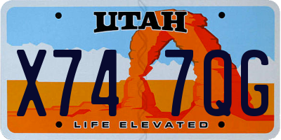 UT license plate X747QG