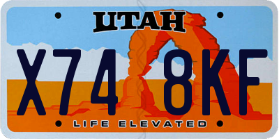 UT license plate X748KF