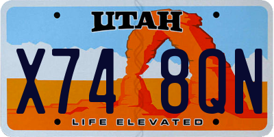 UT license plate X748QN