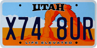 UT license plate X748UR