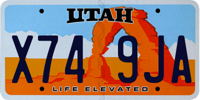 UT license plate X749JA
