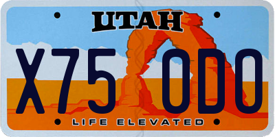 UT license plate X750DO