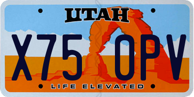 UT license plate X750PV